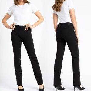 Betabrand‎ Yoga Pull On Ponte Pant Straight Leg Stretch Black W0076 Women Medium